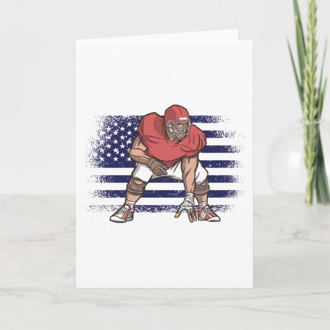 Amerikansk fotboll Fläkt Jersey Shirt USA flagga Kort (Framsida)