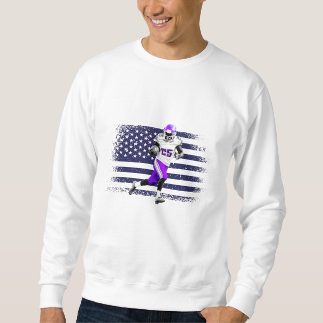 Amerikansk fotboll Fläkt Jersey Shirt USA flagga Lång Ärmad Tröja (Framsida)