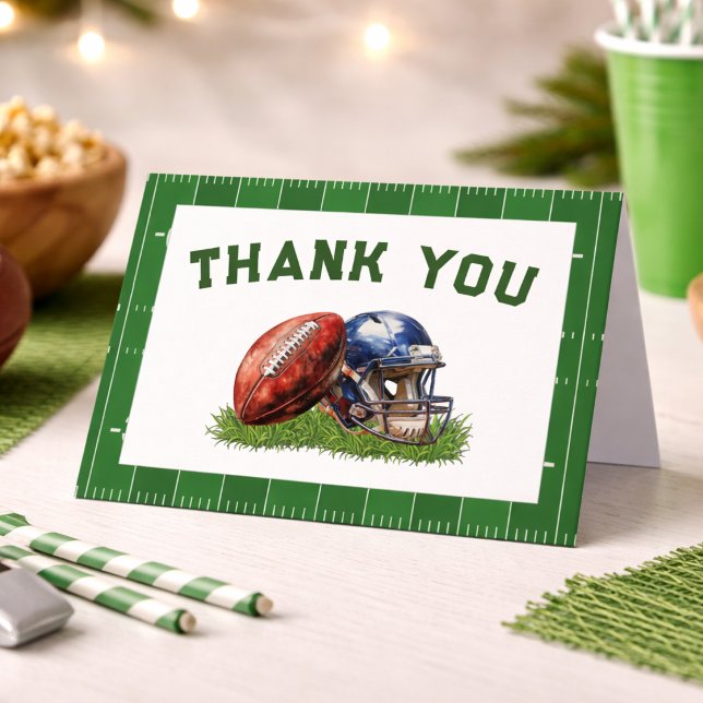 Amerikansk Fotboll Första Året Down 1-årsdag Tack Kort (American Football First Year Down 1st Birthday Thank You Card
)
