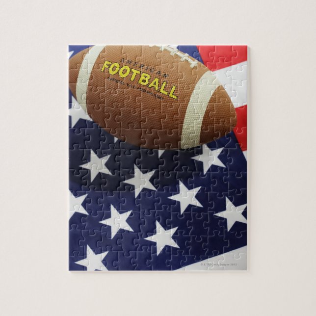 Amerikansk fotboll i USA-flagga Pussel (Vertikal)