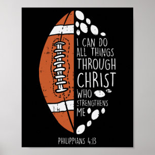 Amerikansk fotboll jag kan göra Sak Bible Jesus Je Poster