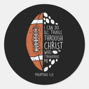 Amerikansk fotboll jag kan göra Sak Bible Jesus Je Runt Klistermärke
