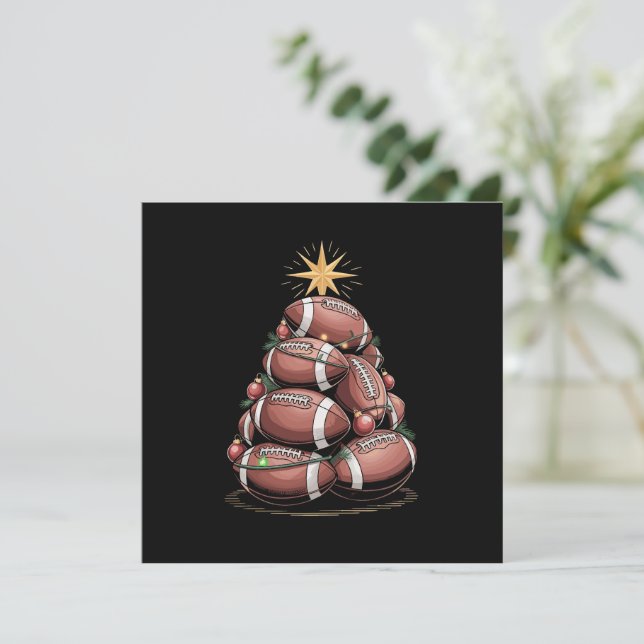 Amerikansk fotboll julgran Xmas Pyjamas  Inbjudningar (Stående Fram)