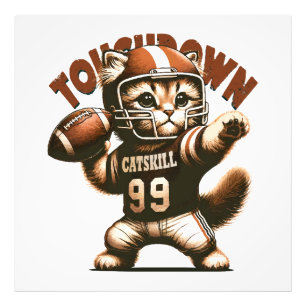 Amerikansk Fotboll Katt - Touchdown Purrfection Fototryck