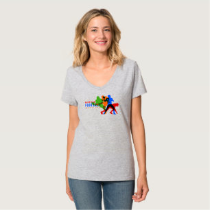 Amerikansk fotboll Kvinnor i V-Nacke T Shirt