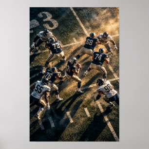 Amerikansk fotboll Mål Linje Strid – Överblick Spo Poster