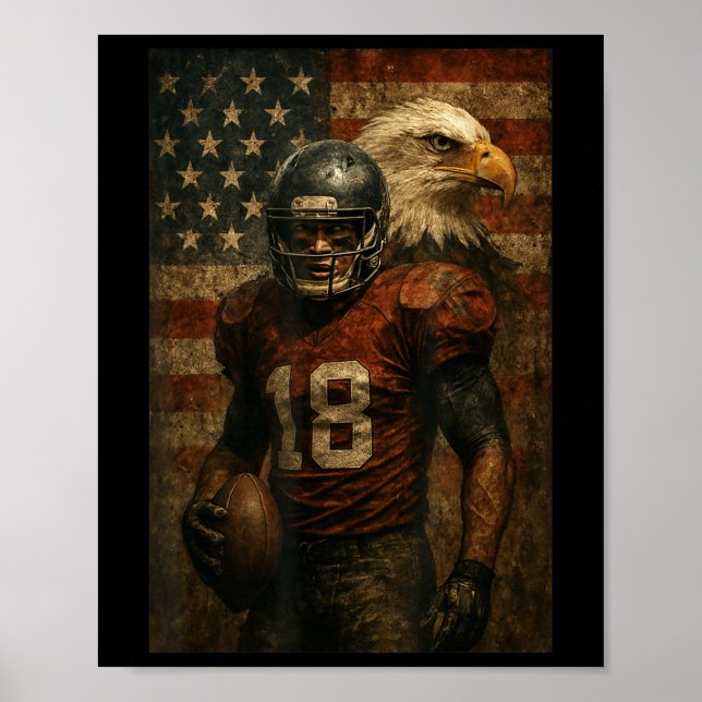 Amerikansk Fotboll Presenter För Fotbollsspelare F Poster (Framsidan)