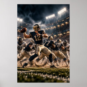 Amerikansk fotboll Quarterback – Stadion Action Wa Poster
