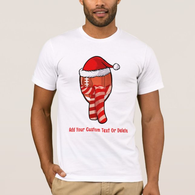 Amerikansk fotboll Santa Hatt Jul Pyjamas T Shirt (Framsida)