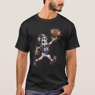 Amerikansk Fotboll Skelett Halloween Fotboll  T Shirt