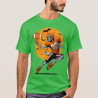 Amerikansk Fotboll Skelett Pojkar Halloween Fotbol T Shirt