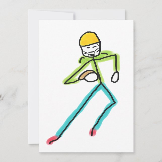 Amerikansk fotboll Stickman Julkort (Framsida)