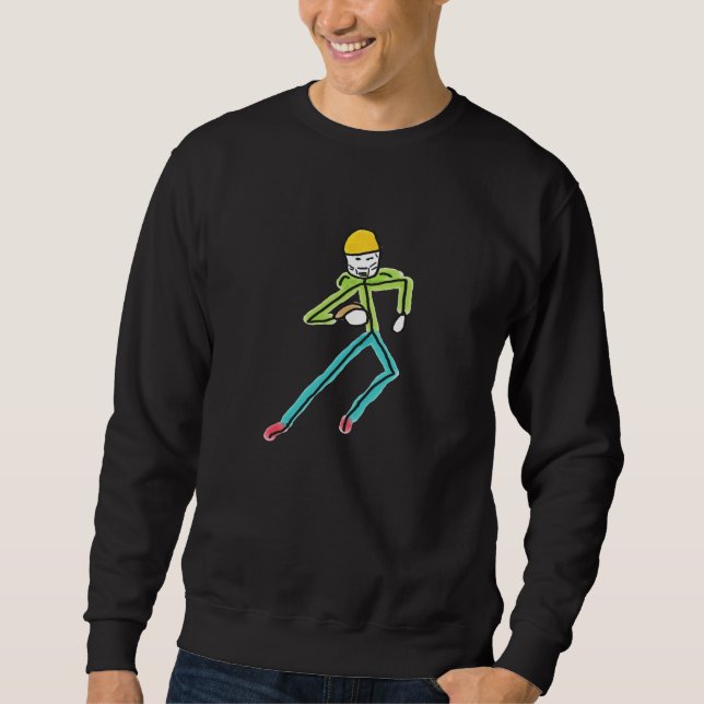 Amerikansk fotboll Stickman Lång Ärmad Tröja (Framsida)