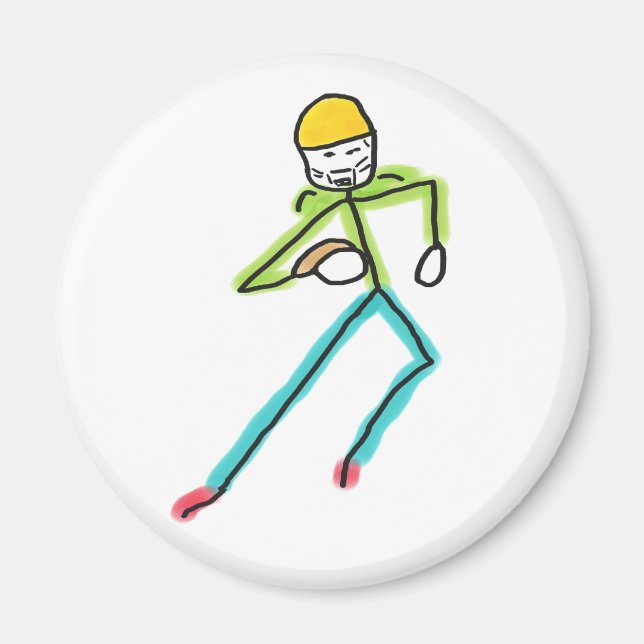 Amerikansk fotboll Stickman Magnet (Framsidan)