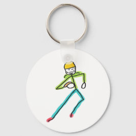 Amerikansk fotboll Stickman Nyckelring