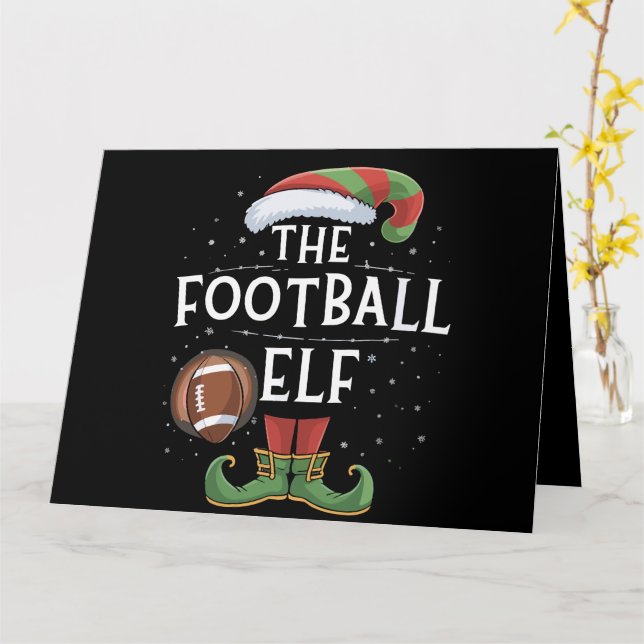 Amerikansk fotboll Tomte Familj Matchande jul  Kort (Gul blomma)