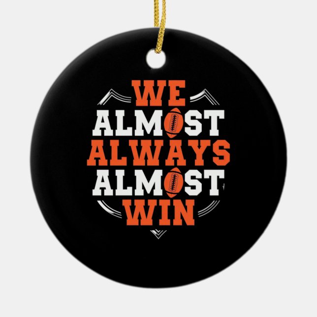 Amerikansk fotboll vi nästan vingar julgransprydnad keramik (Framsidan)