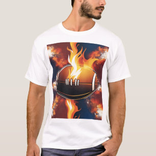 Amerikansk fotboll vid branddesign för Coolor T Shirt