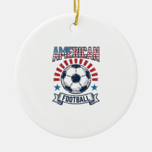 Amerikansk Fotboll Vintage Fotboll Tröja Design Julgransprydnad Keramik