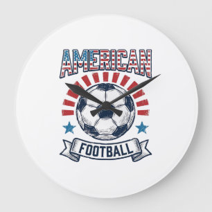 Amerikansk Fotboll Vintage Fotboll Tröja Design Stor Klocka