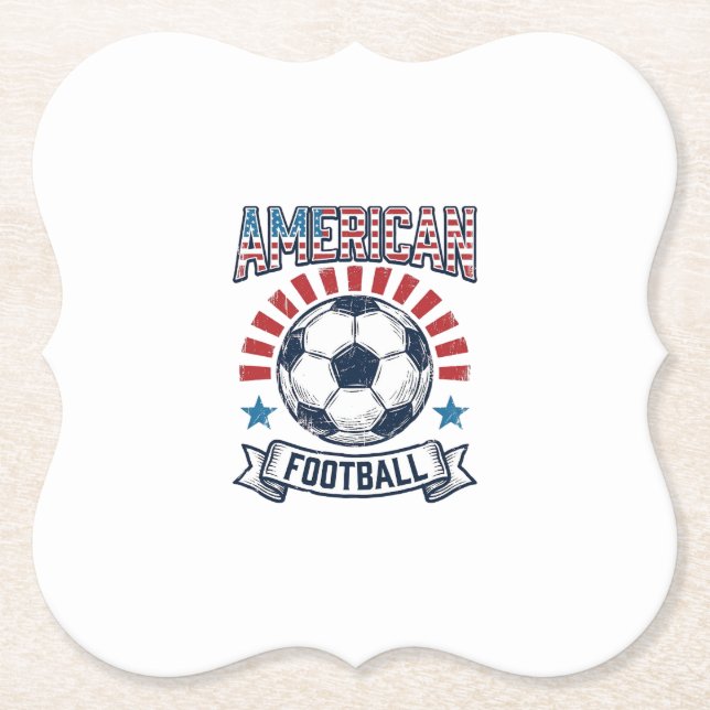 Amerikansk Fotboll Vintage Fotboll Tröja Design Underlägg Papper (Framsida)