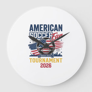 Amerikansk fotbollfans turnering 2026 Vintage T-sh Stor Klocka