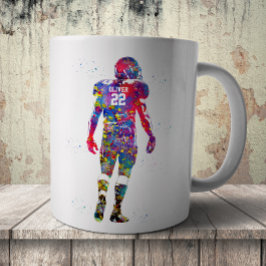 Amerikansk fotbollsspelare kaffemugg