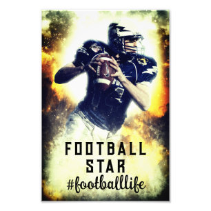 Amerikansk fotbollsspelare vintage fototryck