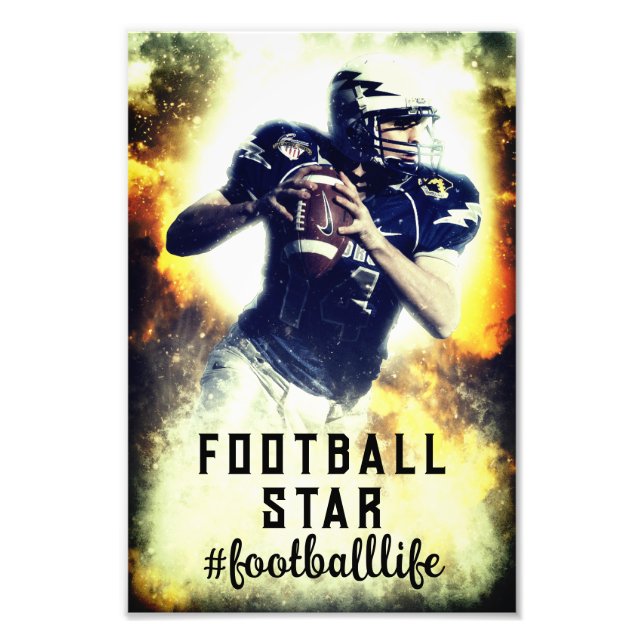 Amerikansk fotbollsspelare vintage fototryck (Framsidan)