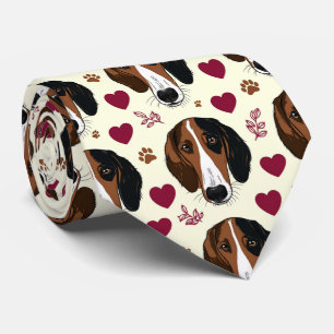 Amerikansk Foxhound Valentine Hearts Mönster Hund Slips