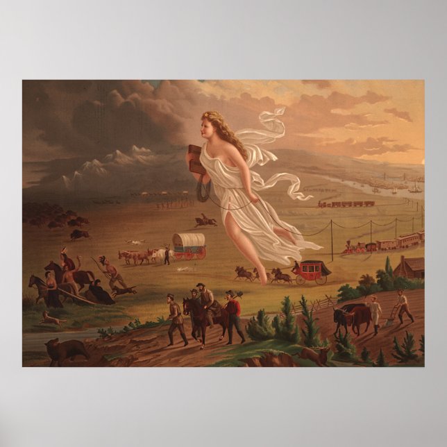 Amerikansk framgång, John Gast 1872 Poster (Framsidan)
