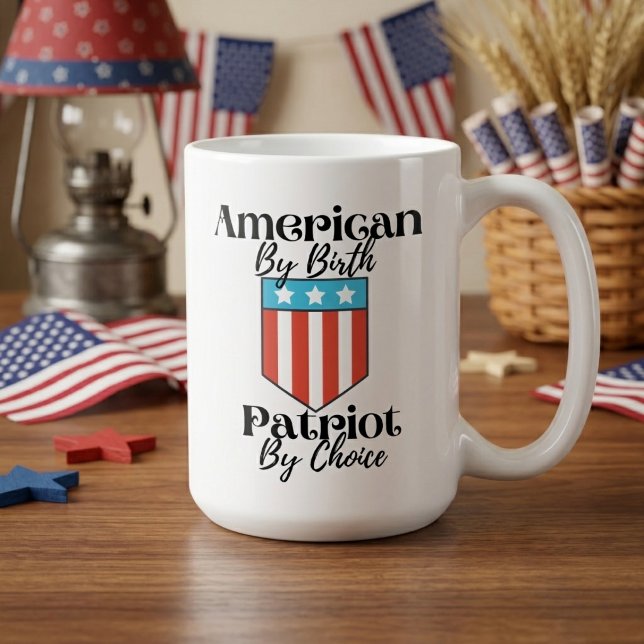 Amerikansk från födseln Patriot genom val Retro Kaffemugg (American By Birth Patriot By Choice Retro Coffee Mug)