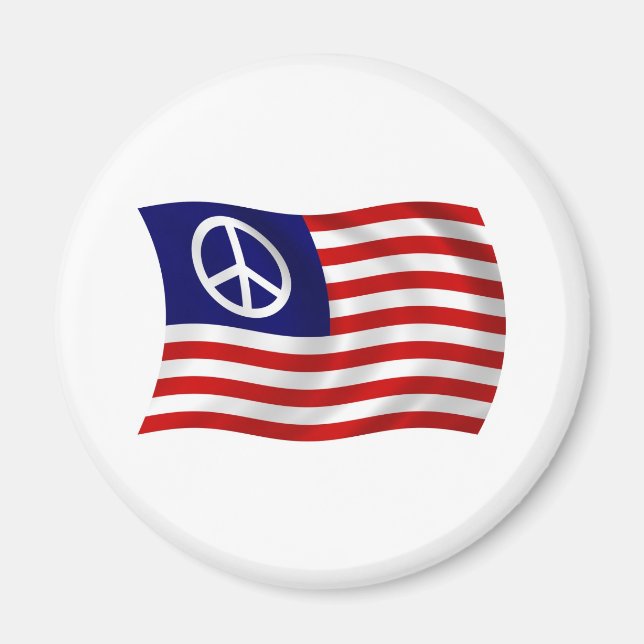 Amerikansk Fredstecken Flaggmagnet Magnet (Framsidan)