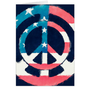 Amerikansk Fredstecken grunge Hälsningskort