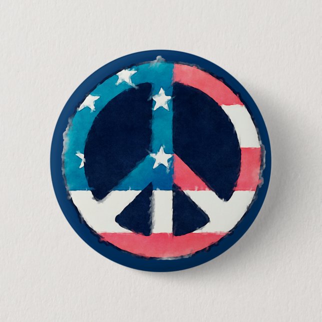 Amerikansk Fredstecken grunge Knapp (Framsida)