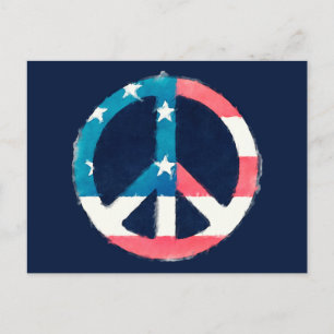Amerikansk Fredstecken grunge Vykort