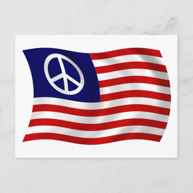 Amerikansk fredsteckenflagga vykort (Framsida)