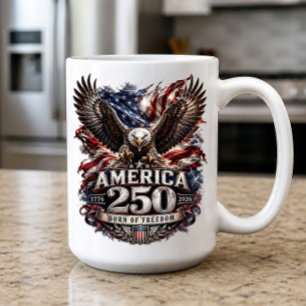 Amerikansk frihet 250-årsjubileum 4 juli kaffemugg