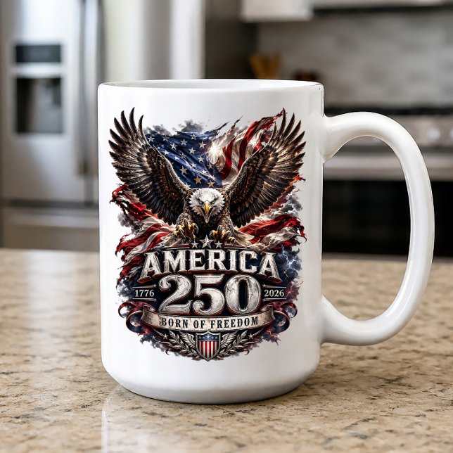 Amerikansk frihet 250-årsjubileum 4 juli kaffemugg (Skapare uppladdad)