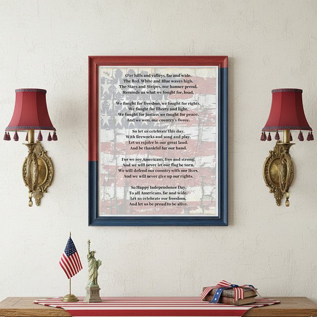 Amerikansk frihet Dikt med flagga patriotisk Poster (Skapare uppladdad)