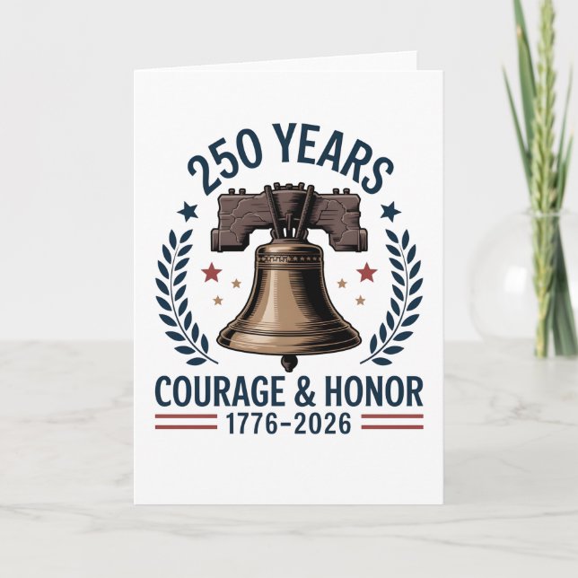 Amerikansk frihetsklocka mod Courage Honor 250 Kort (Framsida)