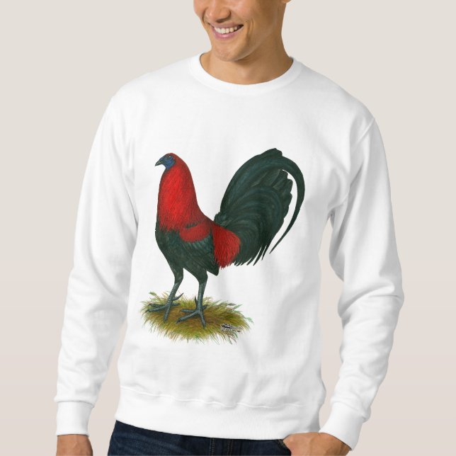 Amerikansk Gamecock:  Brunröd Långärmad Tröja (Framsida)