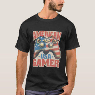 Amerikansk Gamer USA-kontroll patriotisk konst T Shirt
