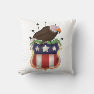 Amerikansk Golden Eagle Stars and Stripes Flagga Kudde