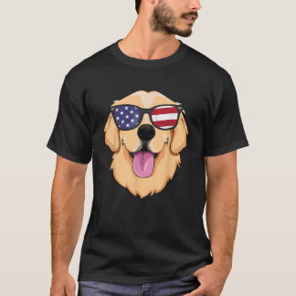 Amerikansk Golden Retriever USA Hund Solglasögon M T Shirt