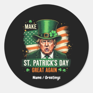 Amerikansk Gör St patrick's day Underbar igen Trum Runt Klistermärke