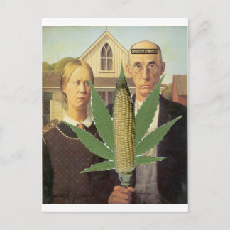Amerikansk gothic-grant-wood cornabis tomacco vykort