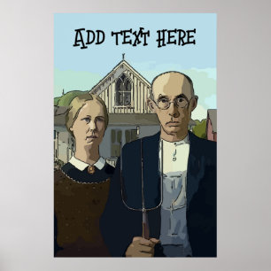 Amerikansk gotik, lägg till text Poster
