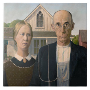 Amerikansk gotik: Land Life Poor Rural Farmer Kakelplatta