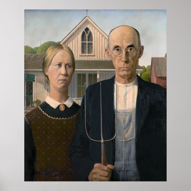 Amerikansk gotik: Land Life Poor Rural Farmer Poster (Framsidan)